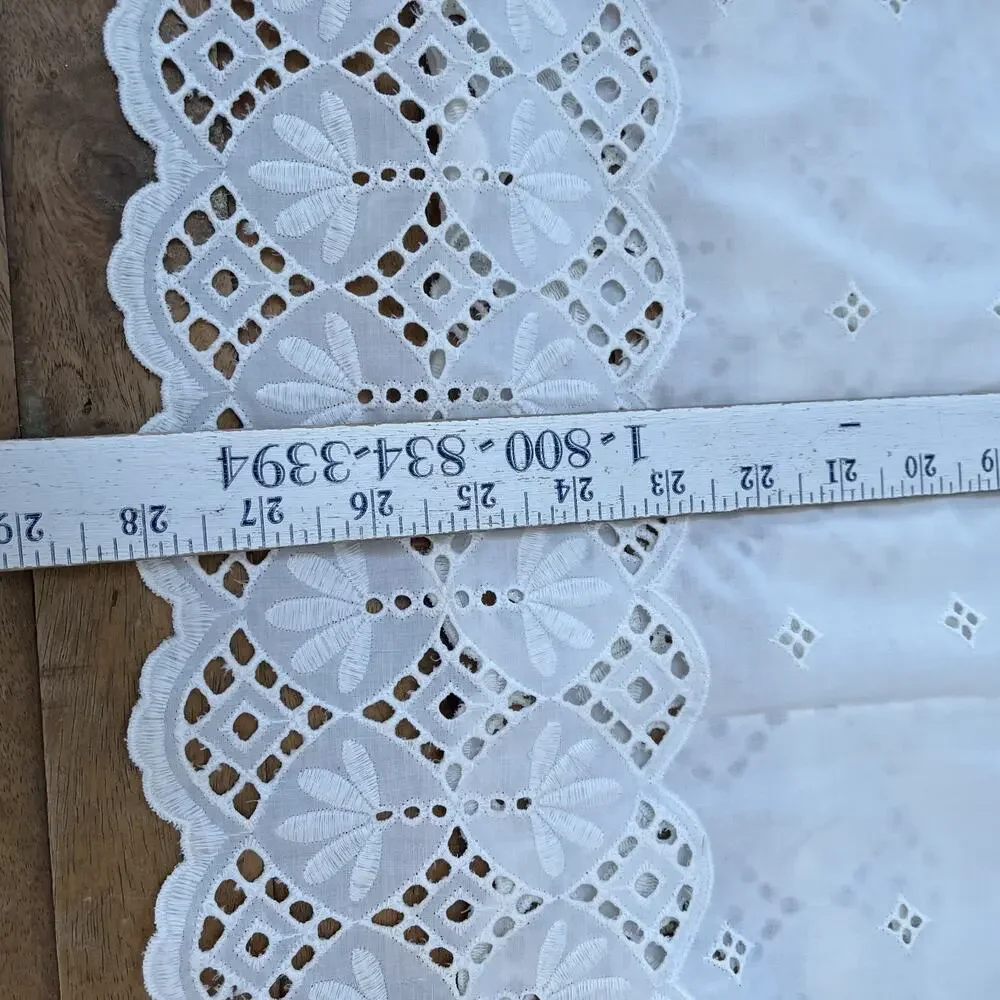 Vintage 3 Curtain Panels Sheer Lace Off White 32
